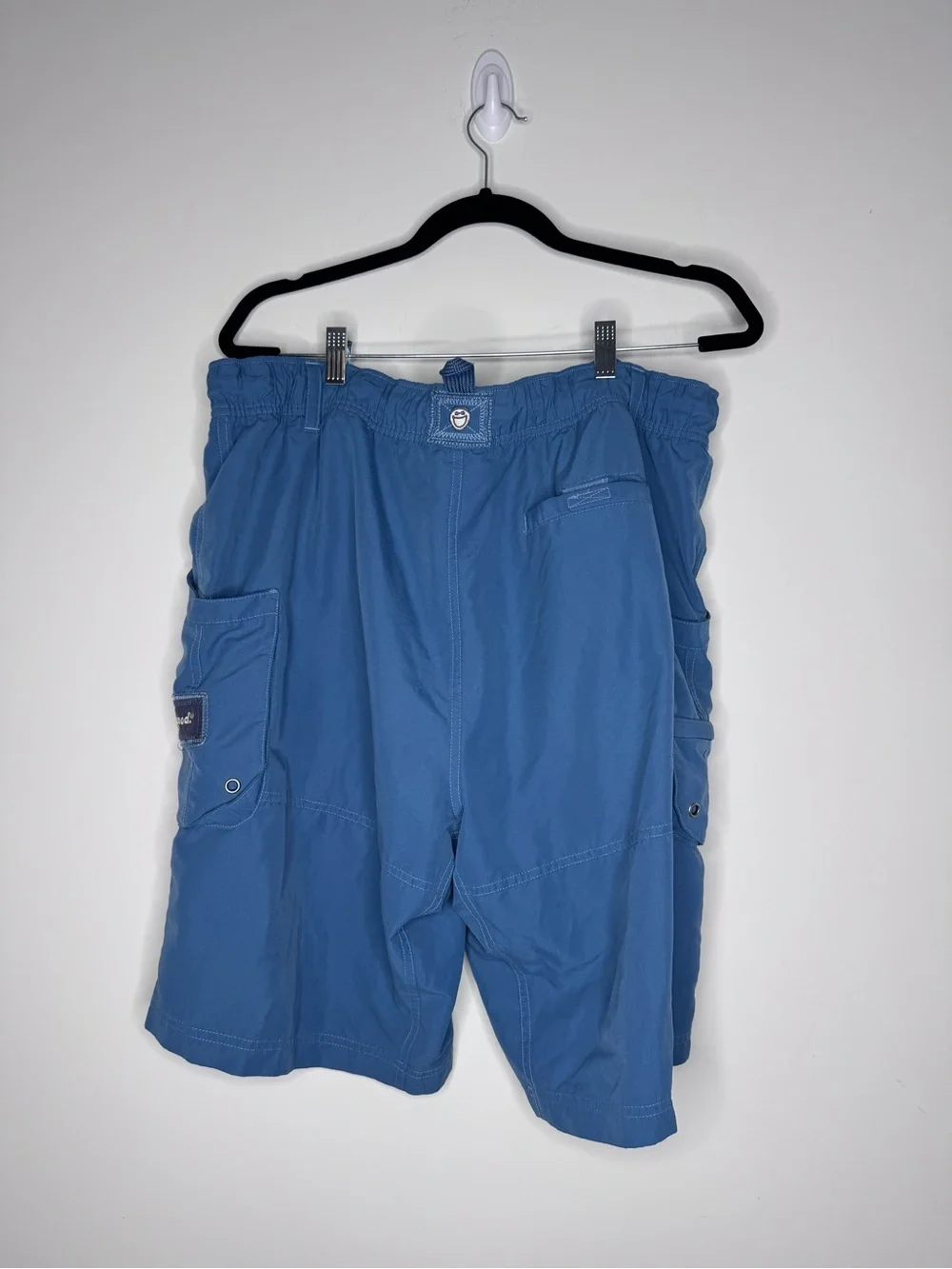 Life Is Good Men's Blue Drawstring Cargo Swim Trunks